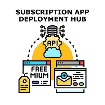 Subscription application deployment hub software development process Stock-Illustration