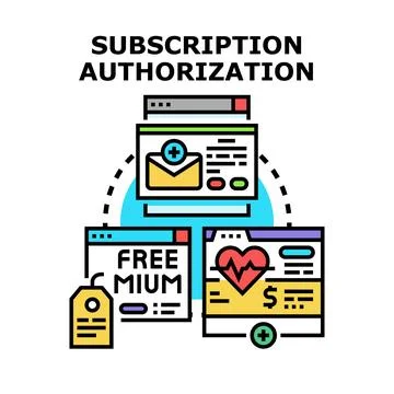 Subscription authorization concept for digital services Stock Illustration