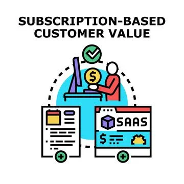 Subscription based customer value and services concept Stock Illustration