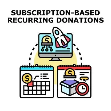 Subscription based recurring donations concept for charity Stock Illustration