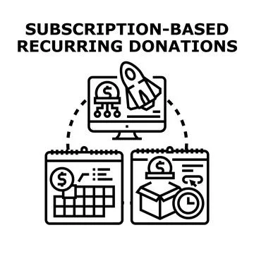 Subscription based recurring donations concept for charity Stock Illustration
