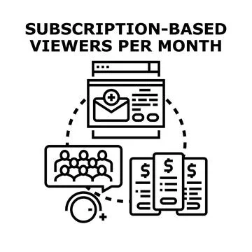 Subscription based viewers management and retention concept Stock Illustration