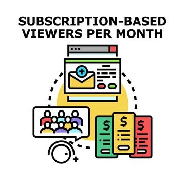 Subscription based viewers management and retention concept Illustrazione stock