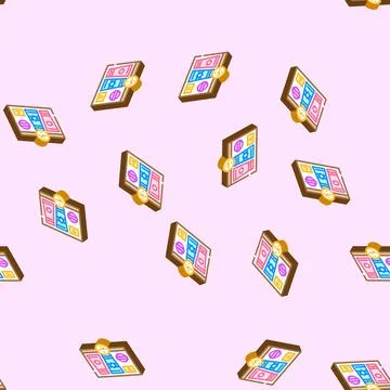 Subscription box business isometric icon seamless pattern Illustrazione stock