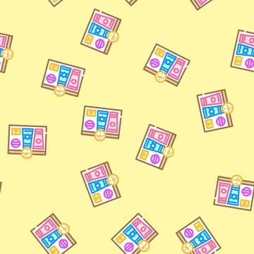 Subscription box business vector seamless pattern Stock Illustration