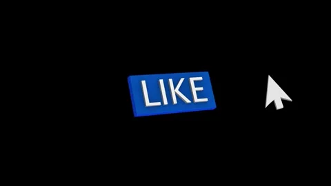 Subscription button social promo visual red label, white pointer, clean black ba Stock Footage 340555978