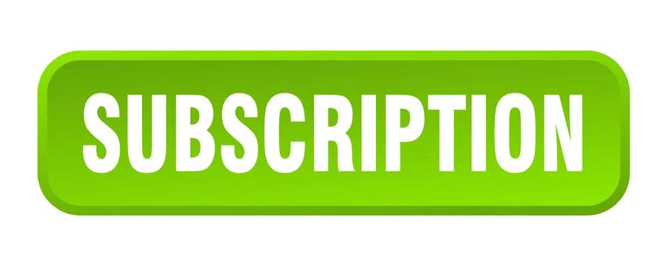 Subscription button. subscription square 3d push button Stock Illustration