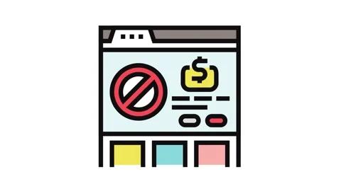 Subscription cancellation color icon animation Stock Footage 326098523