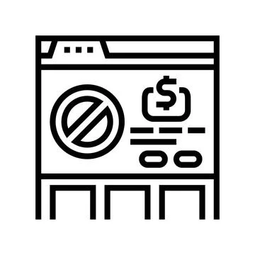 Subscription cancellation line icon vector illustration Stock Illustration