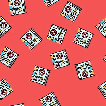 Subscription cancellation vector seamless pattern Stock Illustration