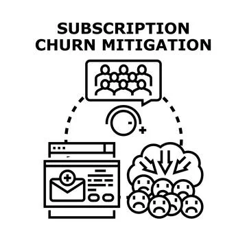 Subscription churn mitigation strategy for customer retention Stock Illustration