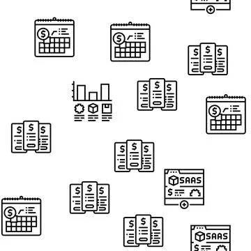 Subscription Content Vector Seamless Pattern Stock Illustration