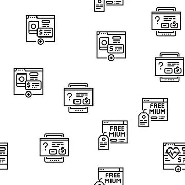 Subscription Content Vector Seamless Pattern Stock Illustration