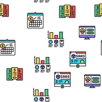 Subscription Content Vector Seamless Pattern Illustrazione stock