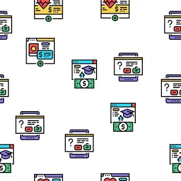 Subscription Content Vector Seamless Pattern Stock Illustration