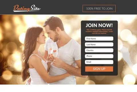 Subscription form on dating site Stock Illustration