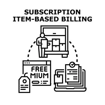 Subscription item based billing concept vector illustration Stock Illustration