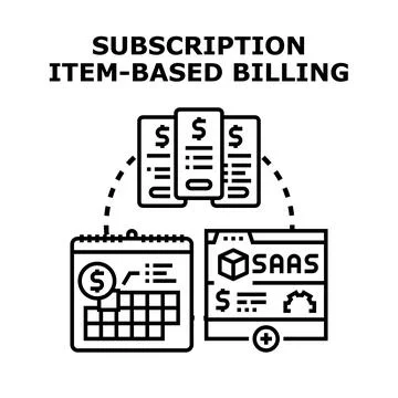 Subscription item based billing system concept Stock Illustration