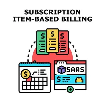 Subscription item based billing system concept Stock Illustration