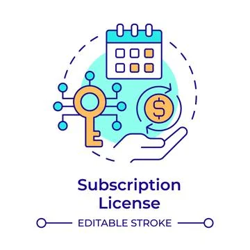 Subscription license multi color concept icon Stock Illustration