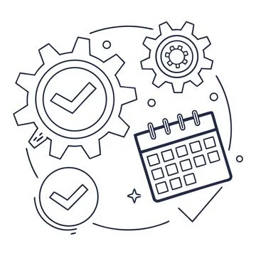 Subscription Management Icon Outline Vector on White, Service Plan Stock Illustration