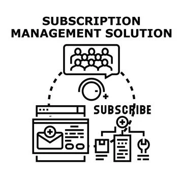 Subscription management solution for customers online service 스톡 일러스트