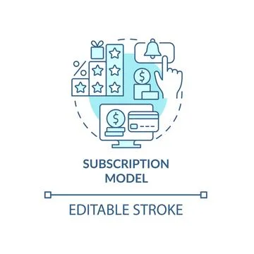 Subscription model blue concept icon Stock-Illustration