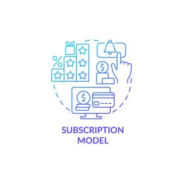 Subscription model blue gradient concept icon Stock-Illustration