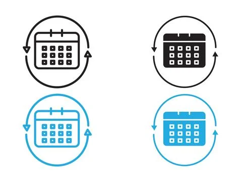 Subscription Model icon black and white vector outline sign Stock Illustration