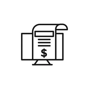Subscription Model icon outline collection in black and on white background Stock Illustration