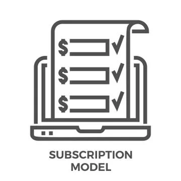 Subscription model line icon Stock Illustration