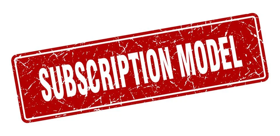 Subscription model stamp. subscription model vintage red label. Sign Stock Illustration