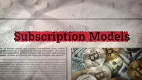 Subscription Models Title on Digital Newspaper Stock Footage 317056047