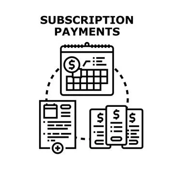 Subscription payments concept for recurring financial transactions Stock Illustration