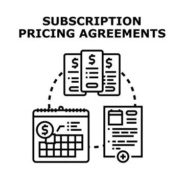 Subscription pricing agreements concept illustration Stock Illustration