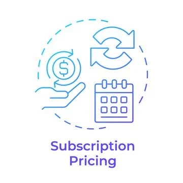 Subscription pricing blue gradient concept icon Illustrazione stock