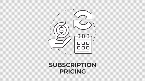 Subscription pricing line concept icon animation Stock Footage 340576843