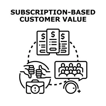 Subscription pricing model for customer value analysis Stock Illustration