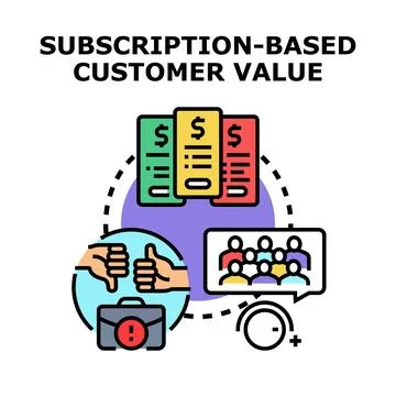 Subscription pricing model for customer value analysis Stock Illustration