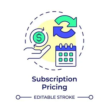 Subscription pricing multi color concept icon Illustrazione stock