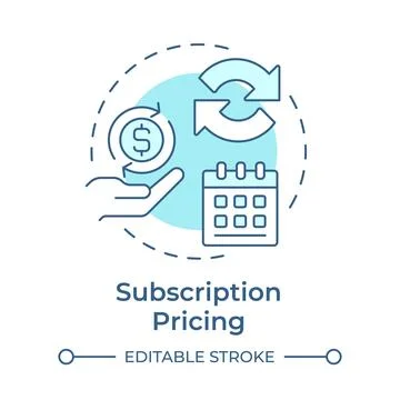 Subscription pricing soft blue concept icon Illustrazione stock