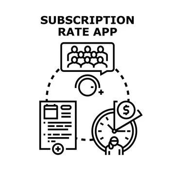 Subscription rate app managing user feedback and pricing Stock Illustration