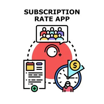 Subscription rate app managing user feedback and pricing Stock Illustration