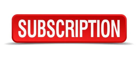 Subscription red 3d square button isolated on white Stock Illustration
