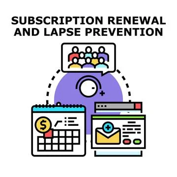 Subscription renewal and customer lapse prevention concept Stock Illustration