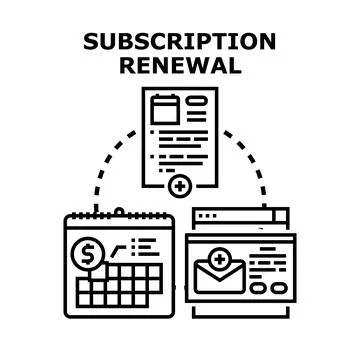 Subscription renewal process concept vector illustration 스톡 일러스트