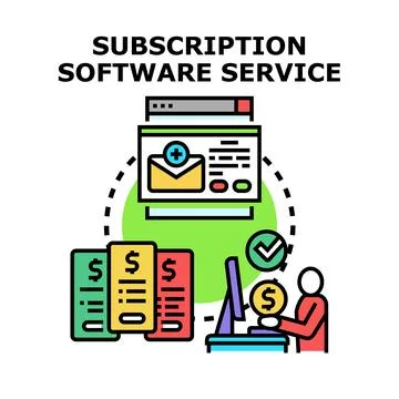 Subscription software service business concept vector illustration Stockillustratie