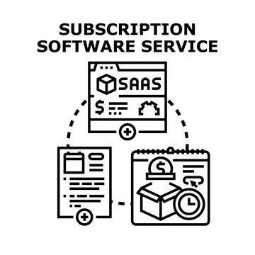 Subscription software service concept for digital business Ilustración de archivo
