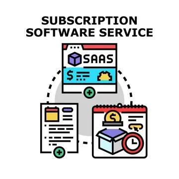 Subscription software service concept for digital business 스톡 일러스트