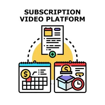 Subscription video platform operating online multimedia services 스톡 일러스트